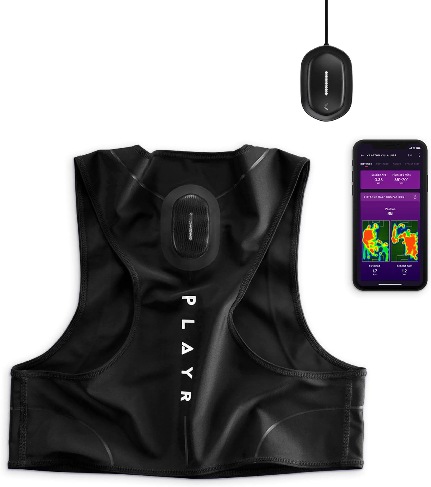 CATAPULT PLAYR Smart Football Tracker - GPS Vest with App to Track and Improve Your Game - for iPhone and Android (Youth)