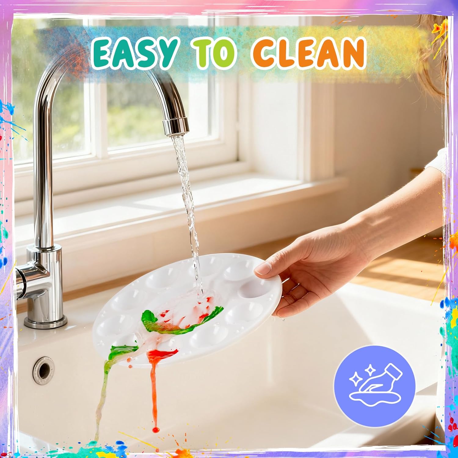 30PCS Paint Tray Palettes, Plastic Paint Pallets for Kids, Watercolor Palette Painting Tray for Art Painting - Image 3