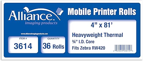 Miniatura 4 de Rollos de papel térmico para recibos, sin BPA, grado A, puro 85 brillante, papel blanco, revestimiento térmico único (4 pulgadas x 81 pies x 36