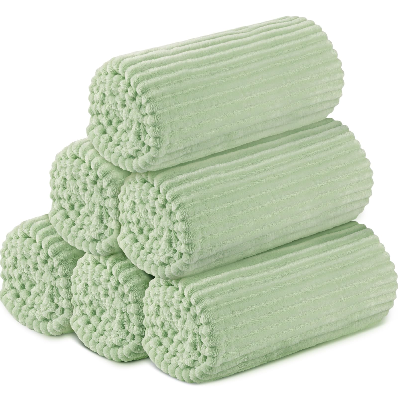 Buryeah 6 Pcs Flannel Throw Blanket Bulk 50 x 60 in Sleepover Blanket Outdoor Wedding Throw Lightweight, Oeko-tex Standard 100 Certified for Sofa