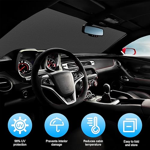 Vista 45 de RT-TCZ Parasol para parabrisas delantero para Jeep JL JLU 2018-Presente para Gladiator JT 2020-Presente Wrangler Gladiator 18+