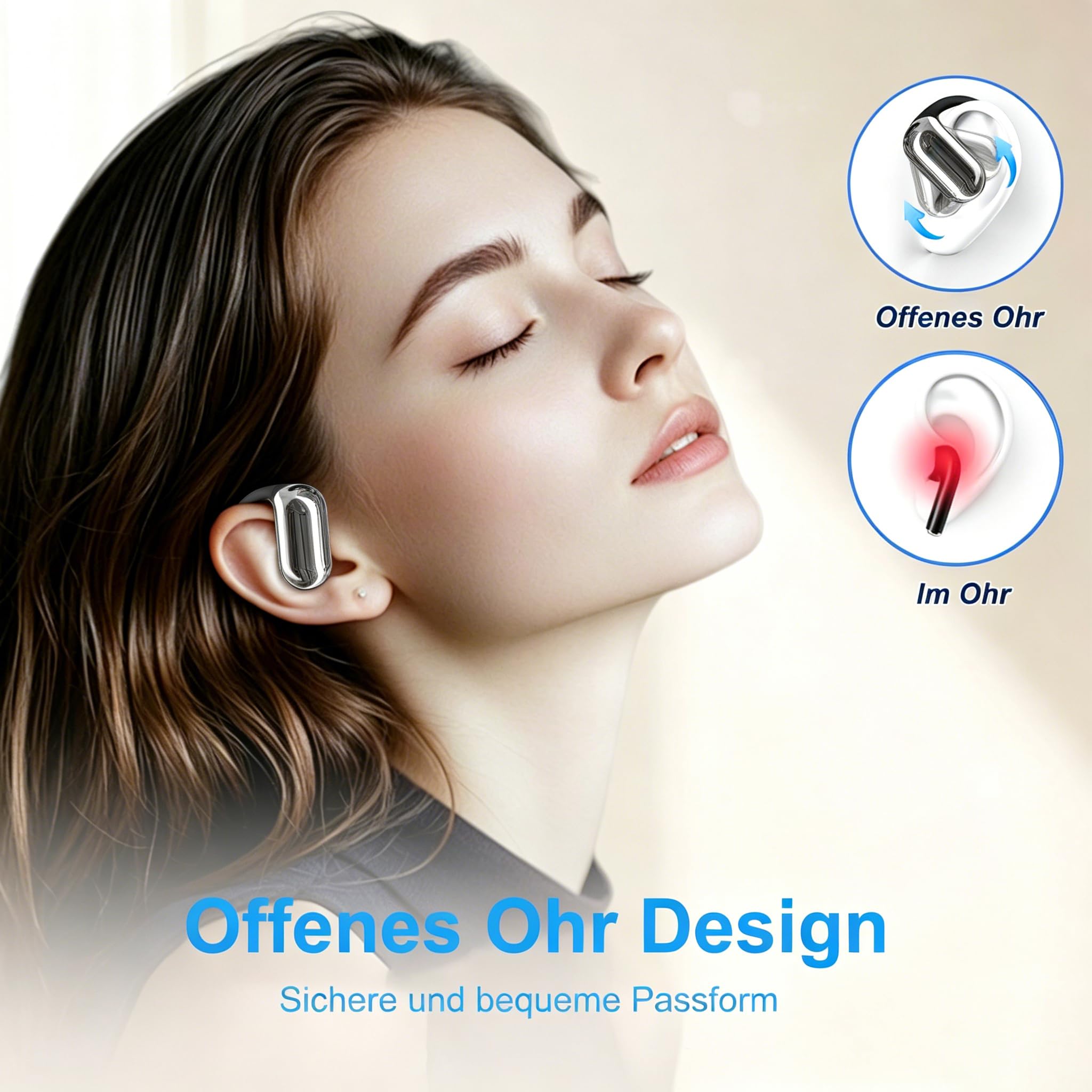 KI Übersetzer Kopfhörer Bluetooth 6.1 4-in-1 Echtzeit 198 Sprachen Übersetzungskopfhörer 50 Std Übersetzung Kopfhörer Live Sprachübersetzer Ohrhörer Open Ear Translator für Business,Reisen,Studie