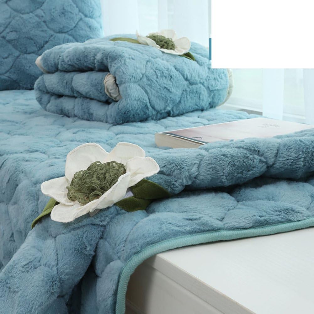 SGDSTGGDFH Plush bay window cushion sill pad modern simple non-slip balcony mat padded tatami mat bay window blanket-H 90x210cm(35x83inch)
