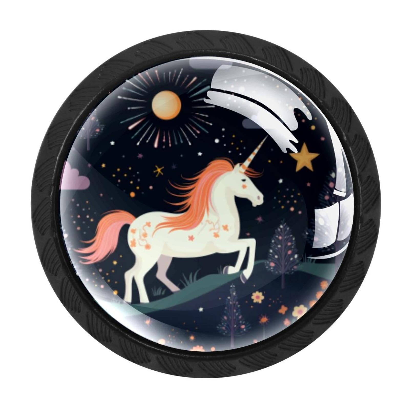 Chenzzzz Multicolored 13 4 Pack Starry Unicorn Drawer Knob Cabinet Hardware