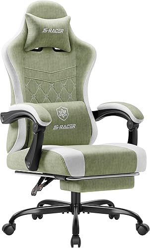 Homall Silla de videojuegos con soporte lumbar de masaje y reposapiés, silla ergonómica de oficina para computadora con reposabrazos de enlace y