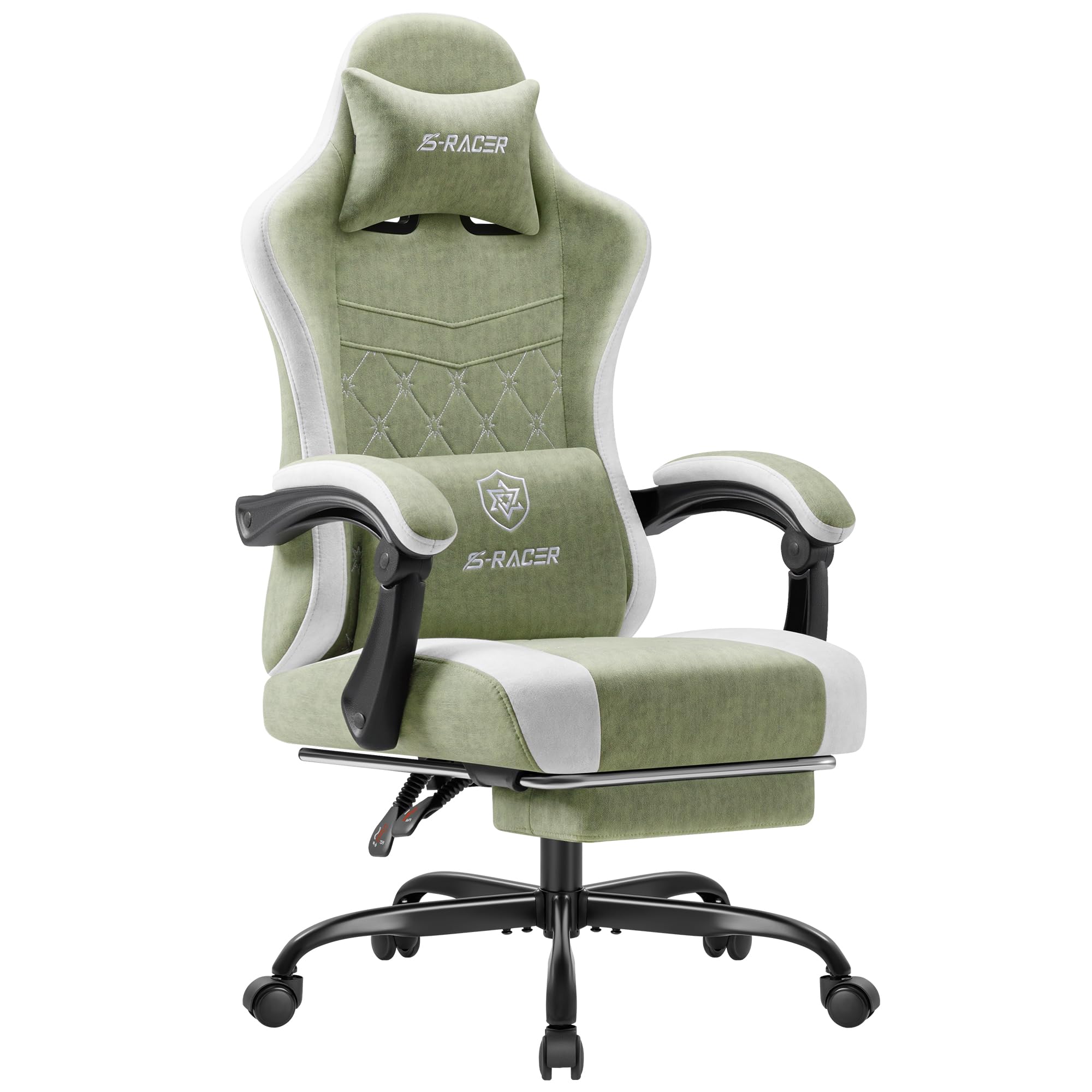 Homall Gaming Chair with Massage & Footrest, Ergonomic Computer Office Chair, High-Back Racing Style Reclining Chair with Adjustable Lumbar Support,
