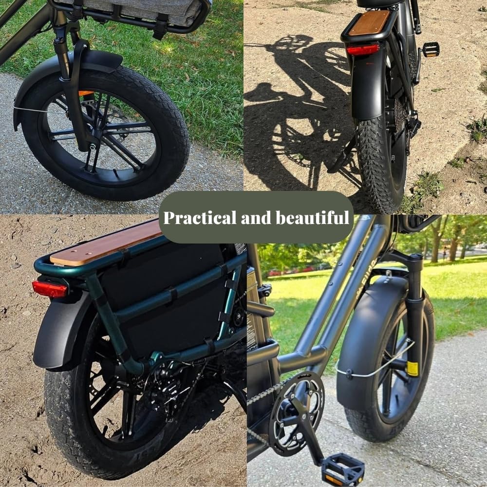 Fat Tire Bike fenders Full Cover Snow Bike Mudguard Cycling Bike Fender for Ebike Mountain Bike 26 * 4.0 inch (Matt Black)