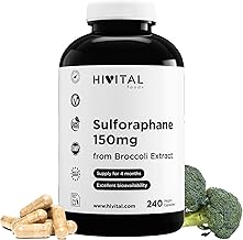 Sulforaphane 150mg 240 Vegan Capsules for 4 Months Treatment Natural Broccoli Extract Concentrate 10:1 10% Sulforaphane Providing 150mg Sulforaphane Made by HIVITAL