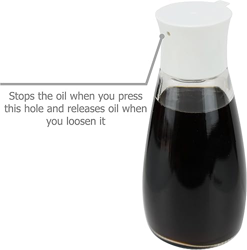 Miniatura 5 de EIKS 2 juegos de dispensador de salsa de soja de vidrio, vinagre de aceite con boquilla antigoteo para aderezo de ensalada, barbacoa, sushi,