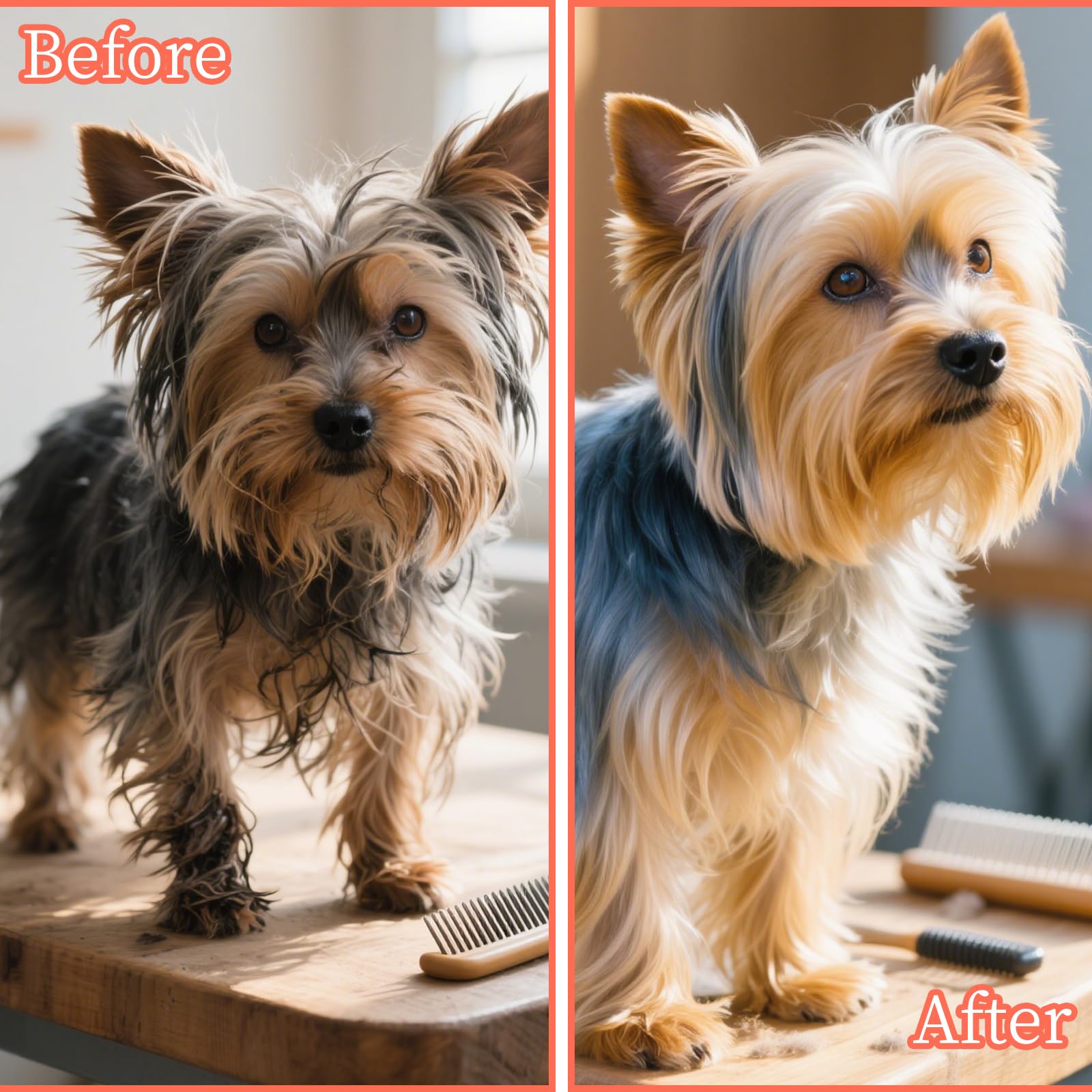 Szczotka dla małego psa w kształcie przecinka, pasuje do Yorkie, Shih Tzu, maltańskiego maltipoo pomeranian, delikatne miękkie włosie do bezproblemowego usuwania sierści zwierząt domowych, niezbędnik