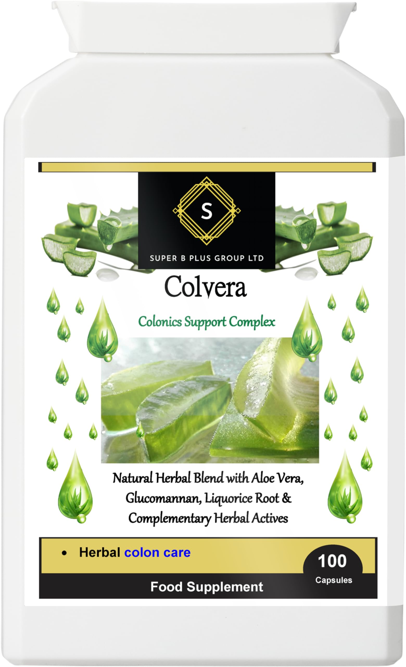 Colvera Colon Cleanse Detox - Aloe Vera & Glucomannan for Bloating, Constipation & Gut Health - Vegan Supplement (100 Capsules)