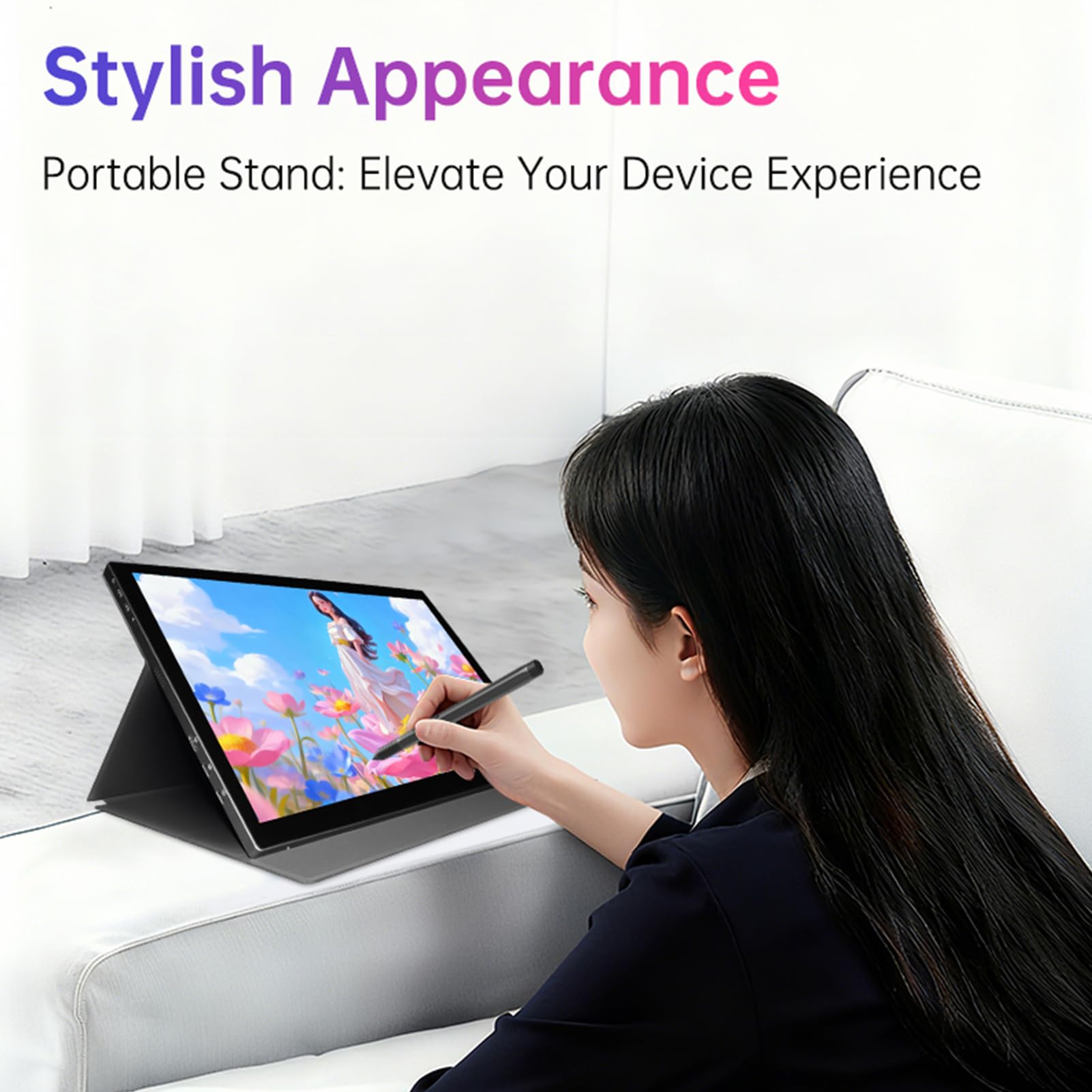 Diyeeni Tablet Graficzny P120T 11,6 Cala, Monitor Graficzny z 16384 Poziomami Ciśnienia, 120% SRGB, Sterowanie Dotykowe, 5080LPI, do Rysowania, Malowania, Projektowania i Nauczania