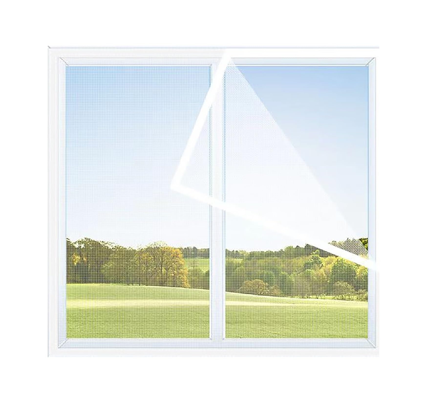 1PC White Mosquito Repellent Invisible Self-Adhesive Washable Screen Windows, Nets, Doors and(White-Width 150cm,Height120cm)