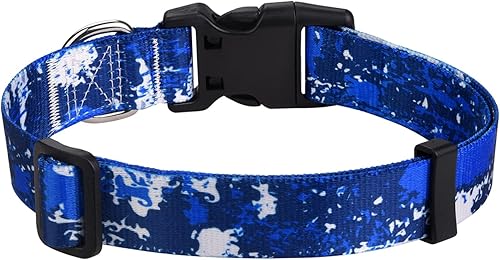 Miniatura 6 de Juego de collar y correa para perros medianos, collar suave y cómodo para mascotas para perros pequeños, medianos y grandes, patrón floral para