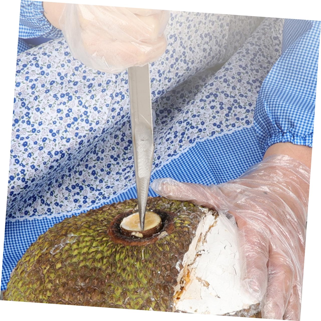 Mikinona Abridor Manual de Fruta Descorazonador de Jackfruit de Acero Inoxidable Ergonómico Herramienta para Pelar y Abrir Jackfruit