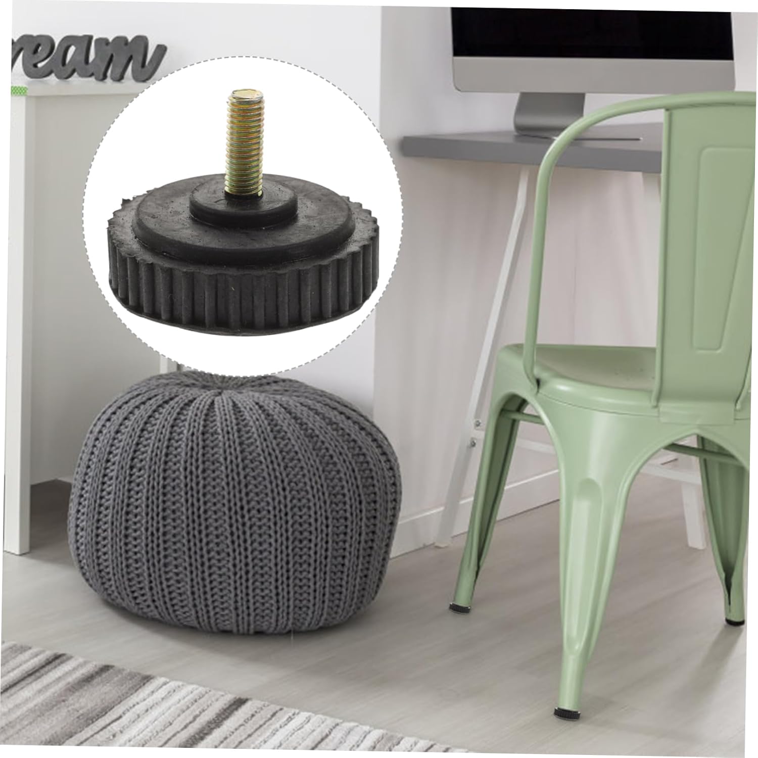 8pcs Furniture Feet Leveling Pads Built Screw Vibration Damper Pads for Tables Chairs Cabinets Heavy Duty Rubber Bumper Support