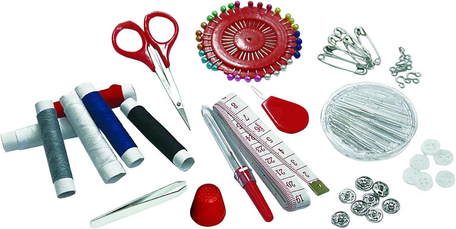 Kleiber 70-Piece Sewing Kit in Tin, Red