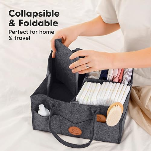 Miniatura 9 de KeaBabies Cambiador de pañales portátil y organizador de pañales para bebé, tapete cambiador plegable impermeable para bebés, organizador grande