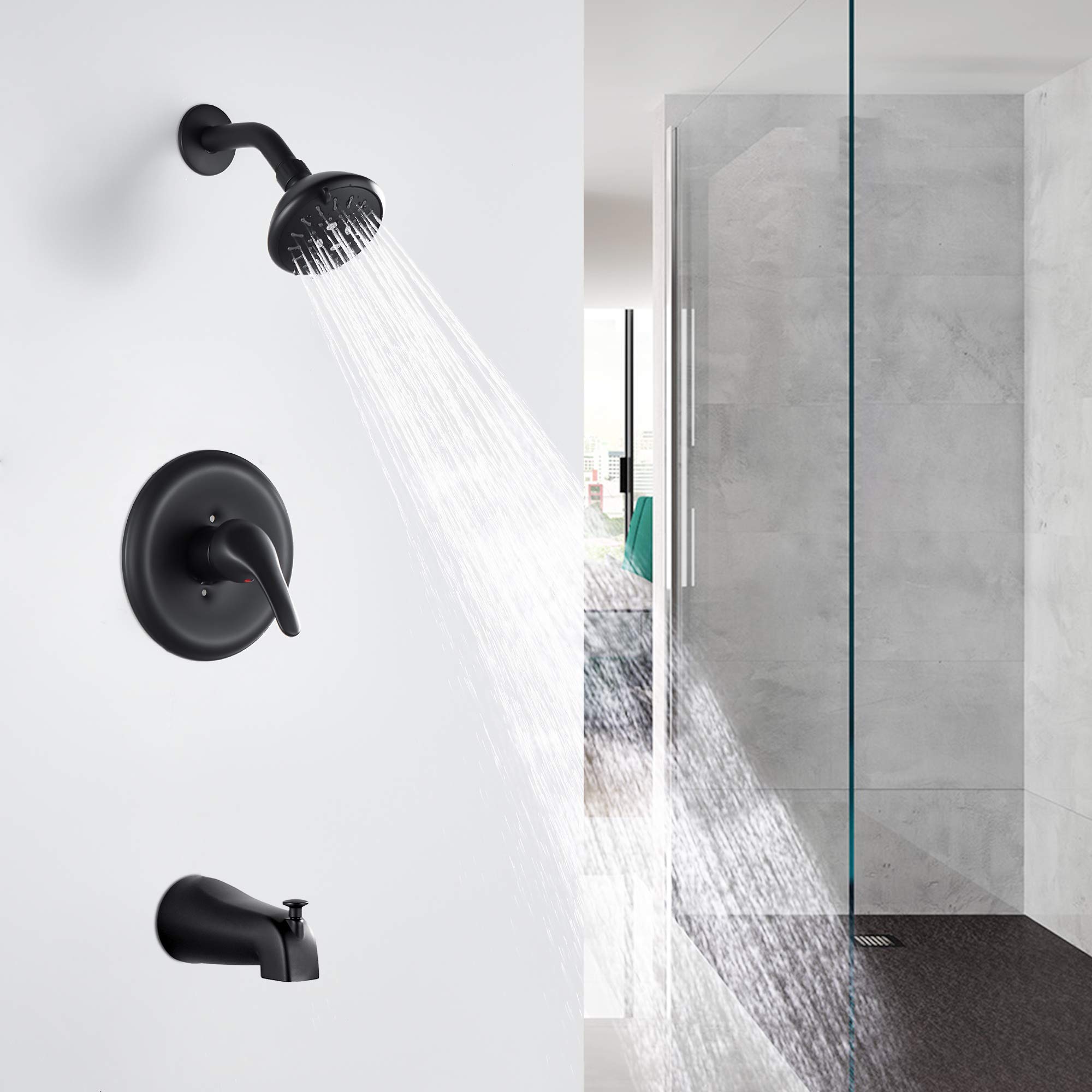 Gricol Shower Faucet Set with Tub Spout, 3Spray Shower Head Single