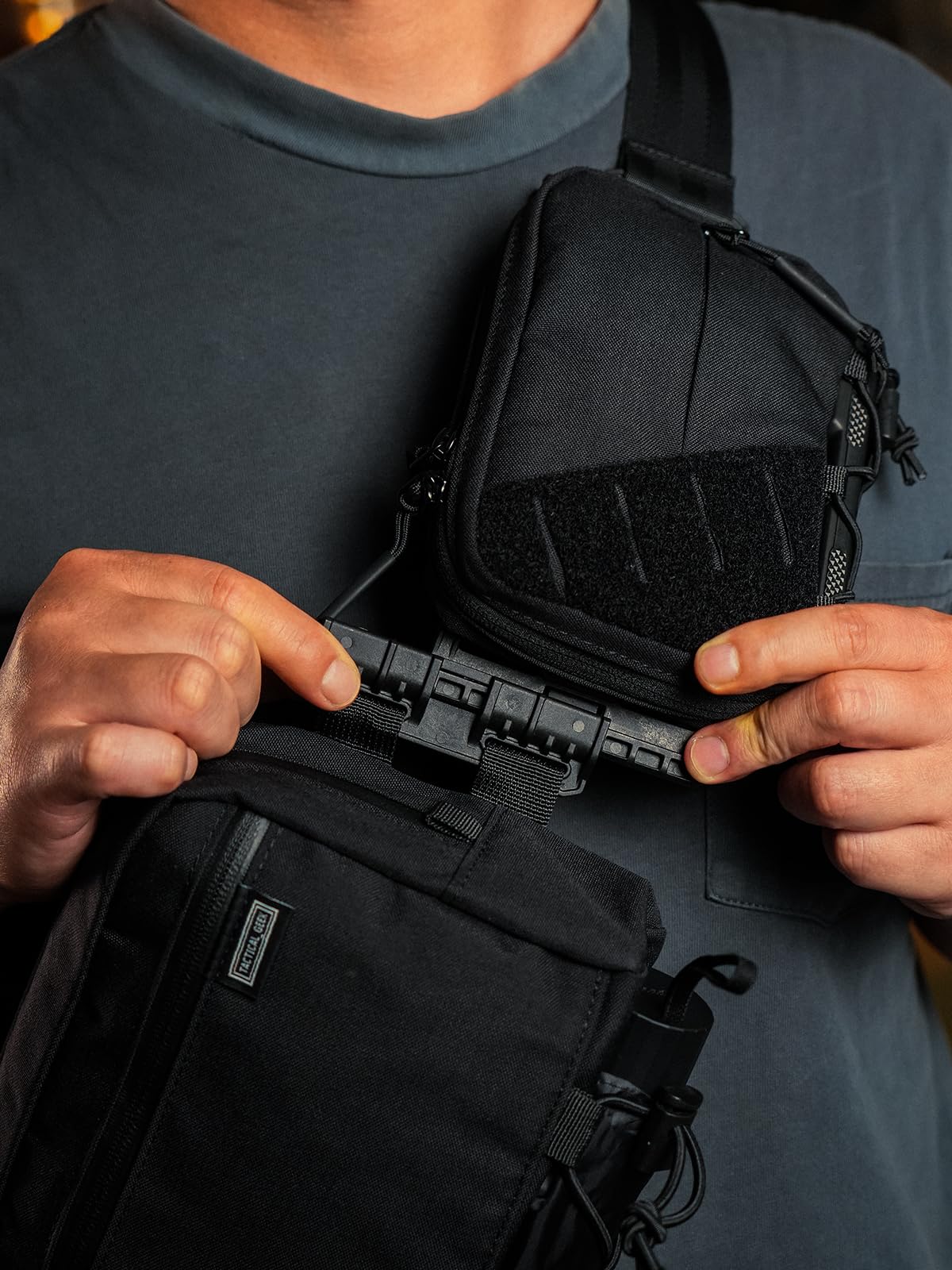 TACTICAL GEEK Block E4.0 EDC Kompaktowa saszetka na talię, organizer kieszonkowy z elastycznym sznurkiem, nylonowy, dwukierunkowy woreczek na narzędzia, wielofunkcyjna organizacja małych gadżetów do