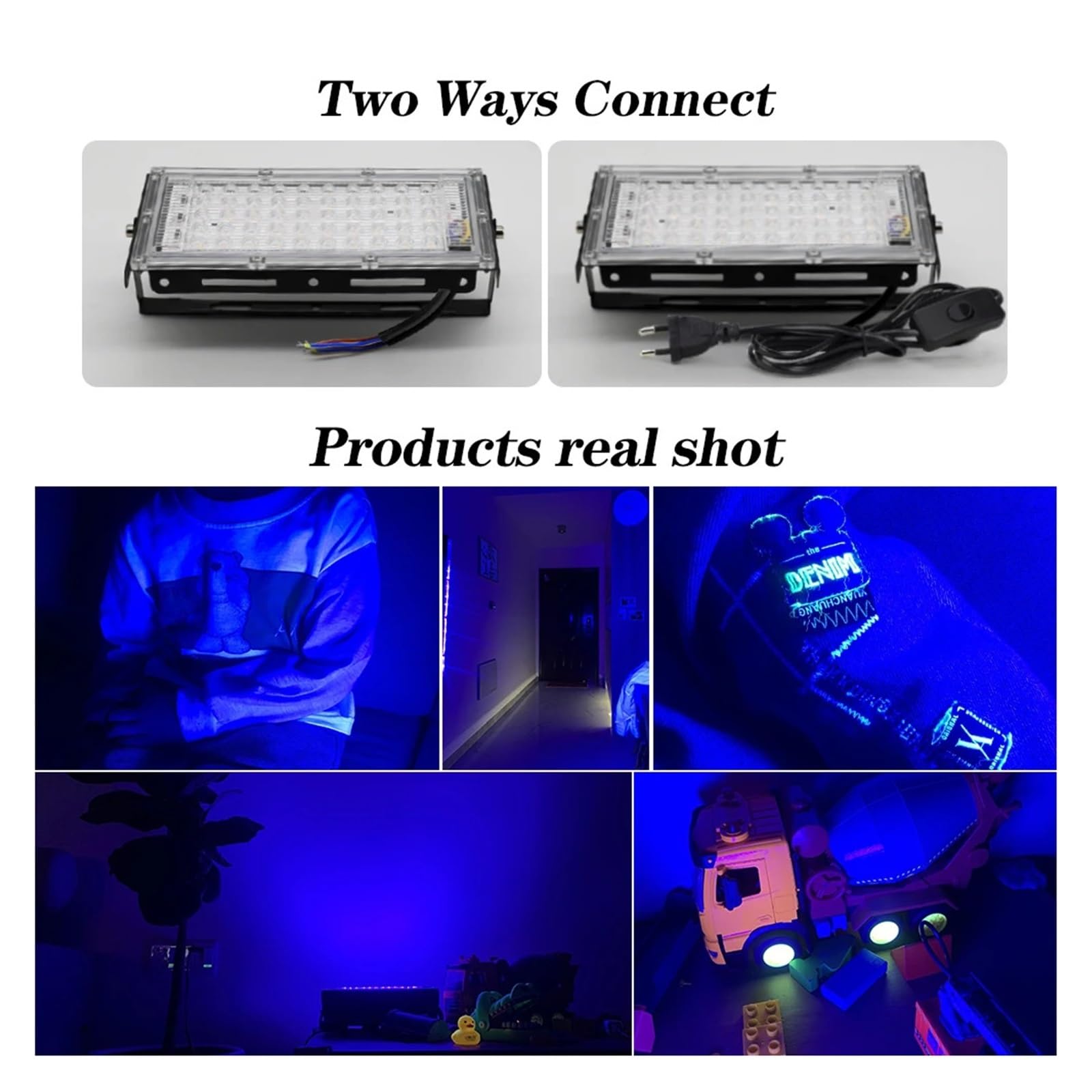 Reflektory UV 50W 100W LED Stage Blacklight Ultrafioletowe Światło Powodziowe Na Halloween Xmas Dance DJ Disco Party Bar(100W)