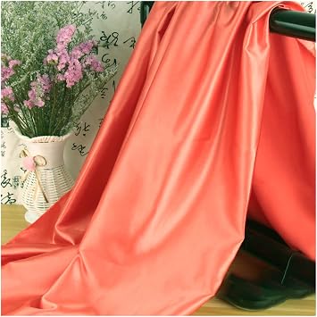 Silk Satin Fabric by The Yard High Density Satin Fabric 150cm Wide Sold by The Meter for Garment Background HandmadeColorOrange red