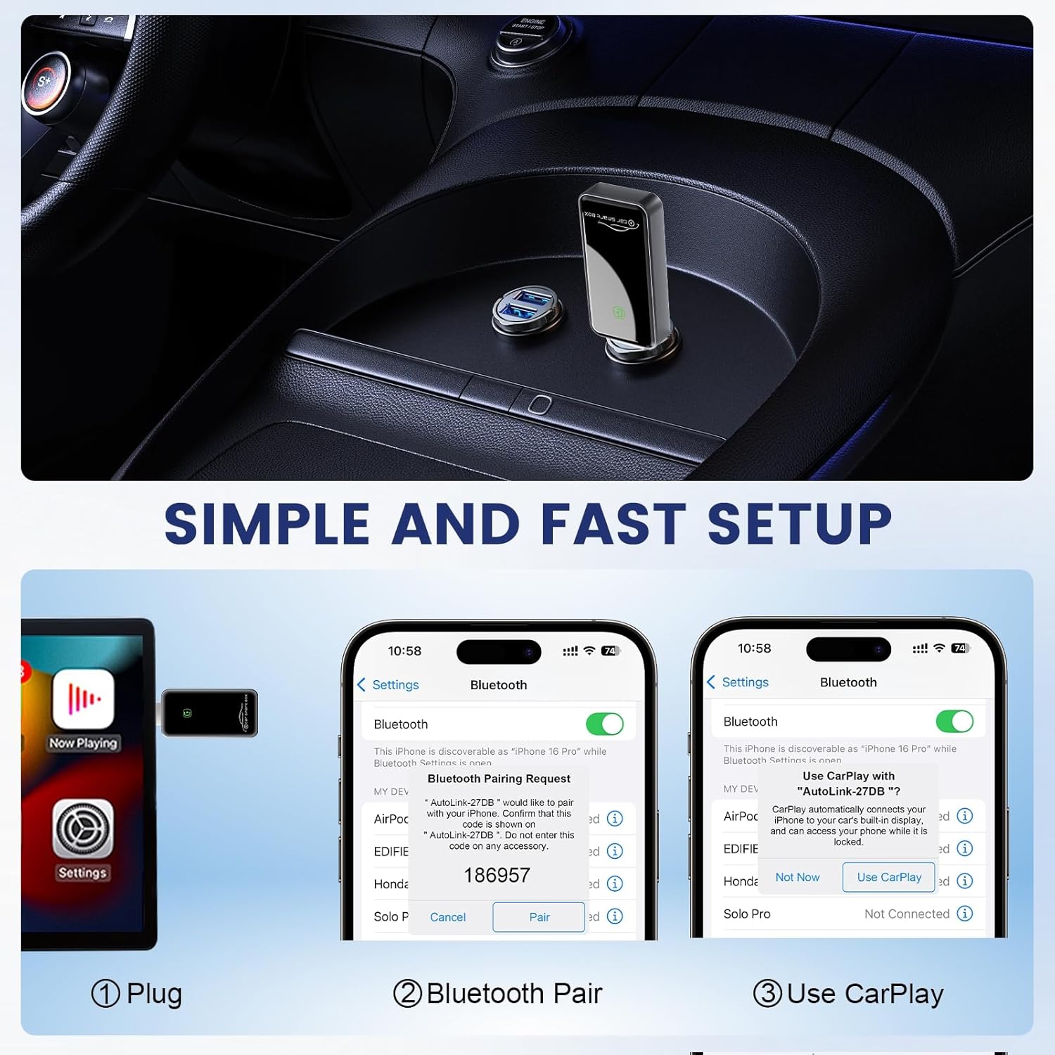 CarPlay Wireless Adapter - Carplay with USB Connection - Transform Your Standard CarPlay to Wireless - Image 4