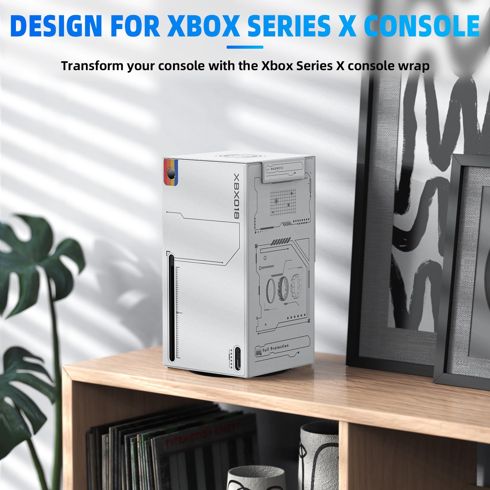 WOLIBEAR Fundas magnéticas para accesorios de consola Xbox Series X, diseño Stafield con piel sintética de alta calidad, cierre magnético y cubierta superior para Xbox Series X, protección completa,