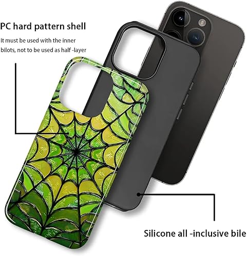 Miniatura 153 de Funda para iPhone 11 Pro Funda, Diseño de Patrón de Mosaico de Vidrio en Tono Verde - Protección Dual Híbrida Silicona + PC Duro Resistente a Golpes