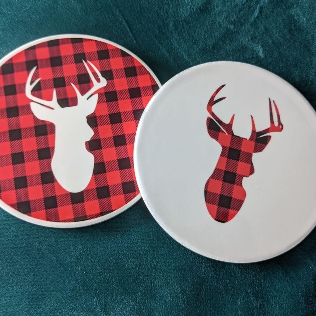 Transfer- Sheets, 10 Pcs 12x4.5" Christmas Buffalo Plaid Pre-ed Sublimation Paper Heat Transfer for Mug Press, Coaster, Tote Bag, Keychains, Mouse pad image 2