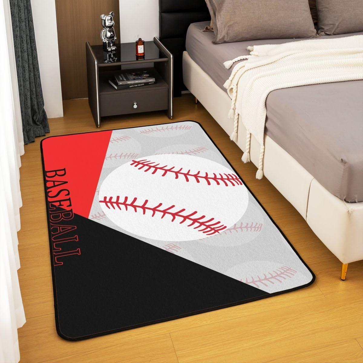 Baseball Area Rug 5x7 Kids Sports Game Decorative Carpet Set for Boys Girls Teens Living Room Rugs Gaming Indoor Floor Mat Room Decor Ball Accent Rug