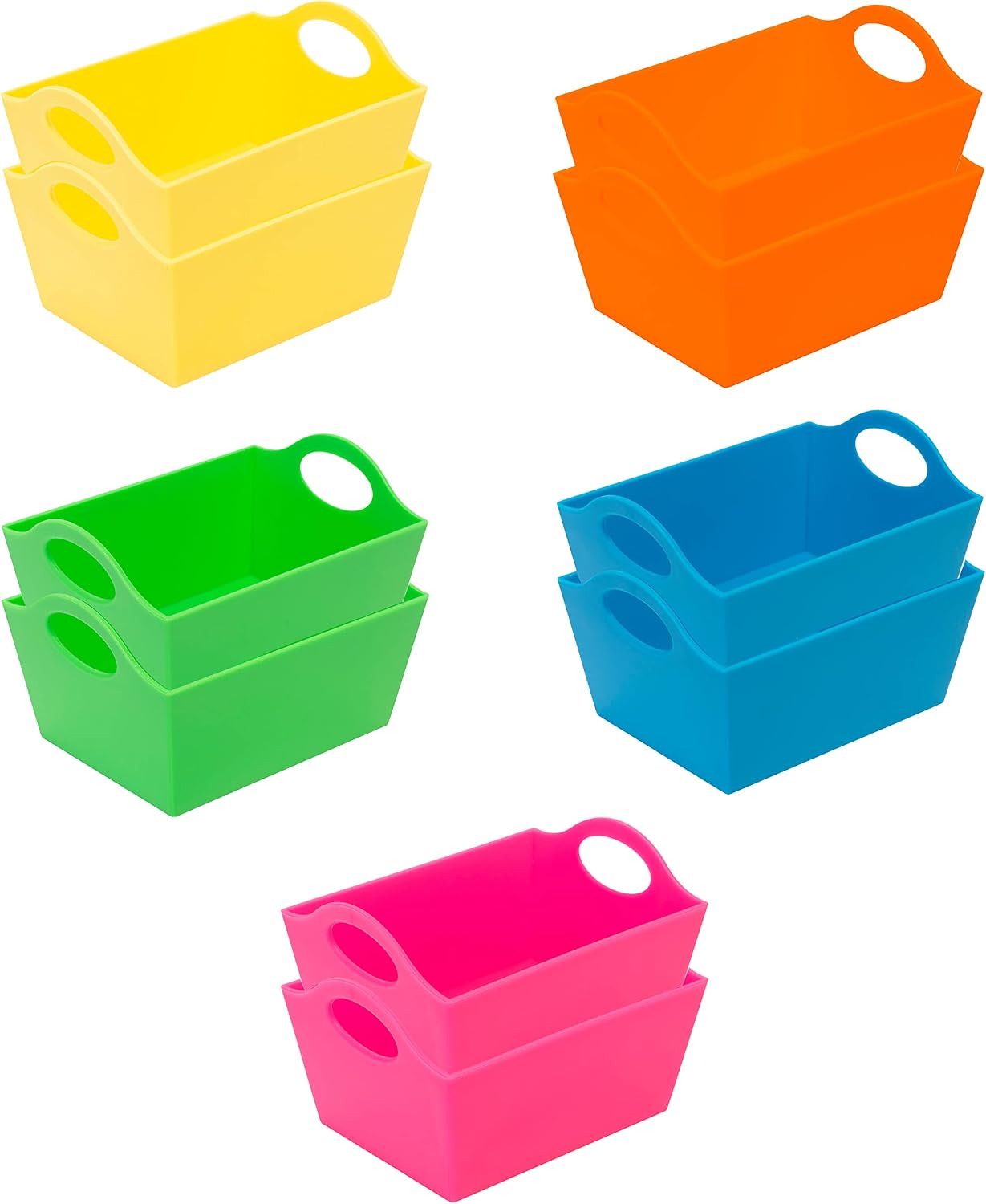 Simplify Neon, 10 Pack, Mini Storage Containers, Bins, Drawer, Office Organization, Good for Toys, Hair Accessories, Bobby Pins, Q-Tips, Small Items