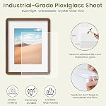 Dreamland 11x14 Picture Frame with Mat for 8x10, USA-Sourced Natural Oak Wood Photo Frames with Resistant Plexiglass, 11 x 14 Handcrafted Round Corner Gallery Wall Frames for Art, Walnut