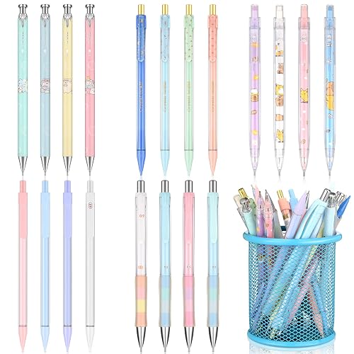 20 Pack Mechanical Pencils Kawaii Stationary Cute Mechanical Pencil Mixed 0.5mm 0.7mm 0.9mm Kawaii Pencil for School Office Home Supplies, Some with Top Erasers