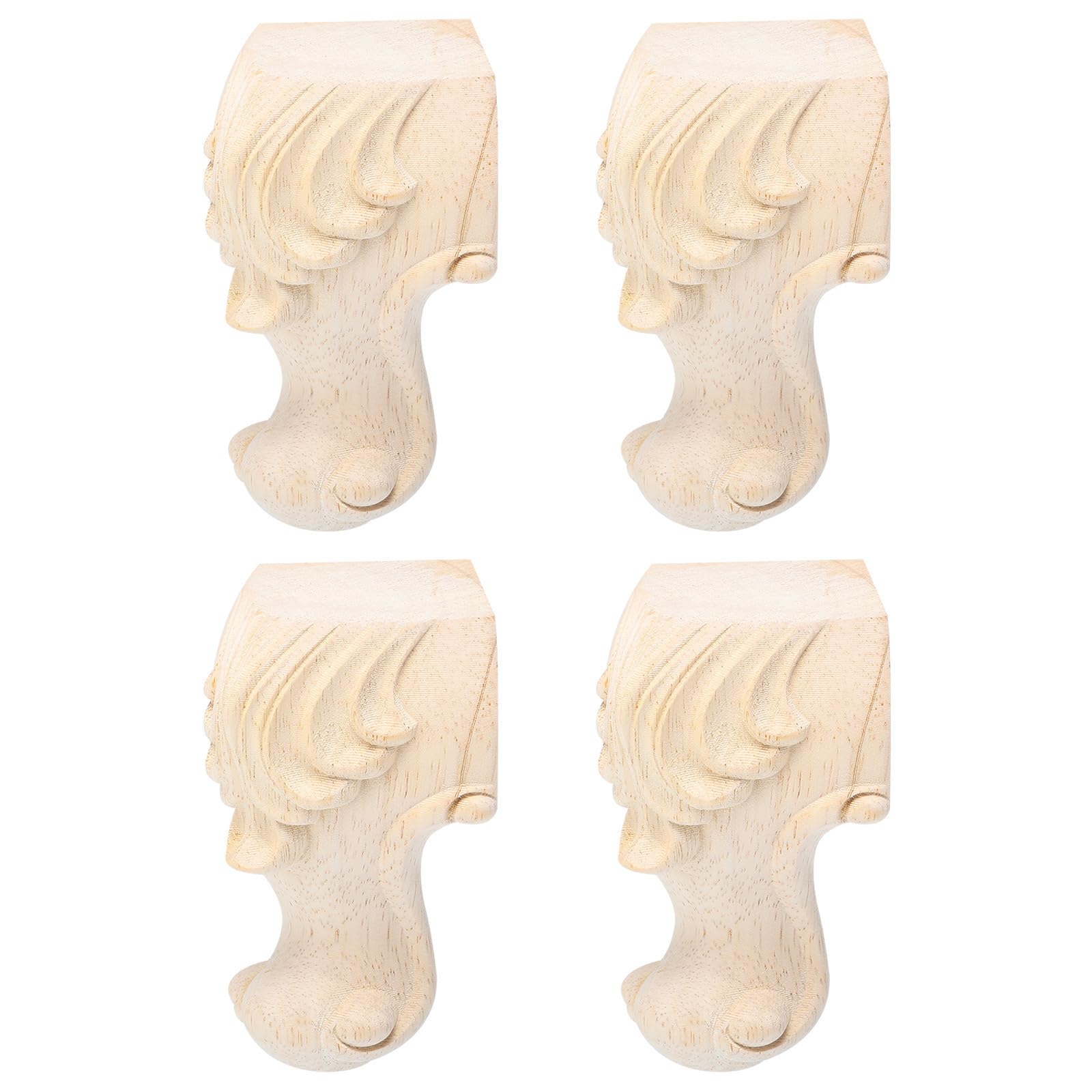 Patas de madera maciza estilo europeo para sofá, pack de 4 soportes retro resistentes