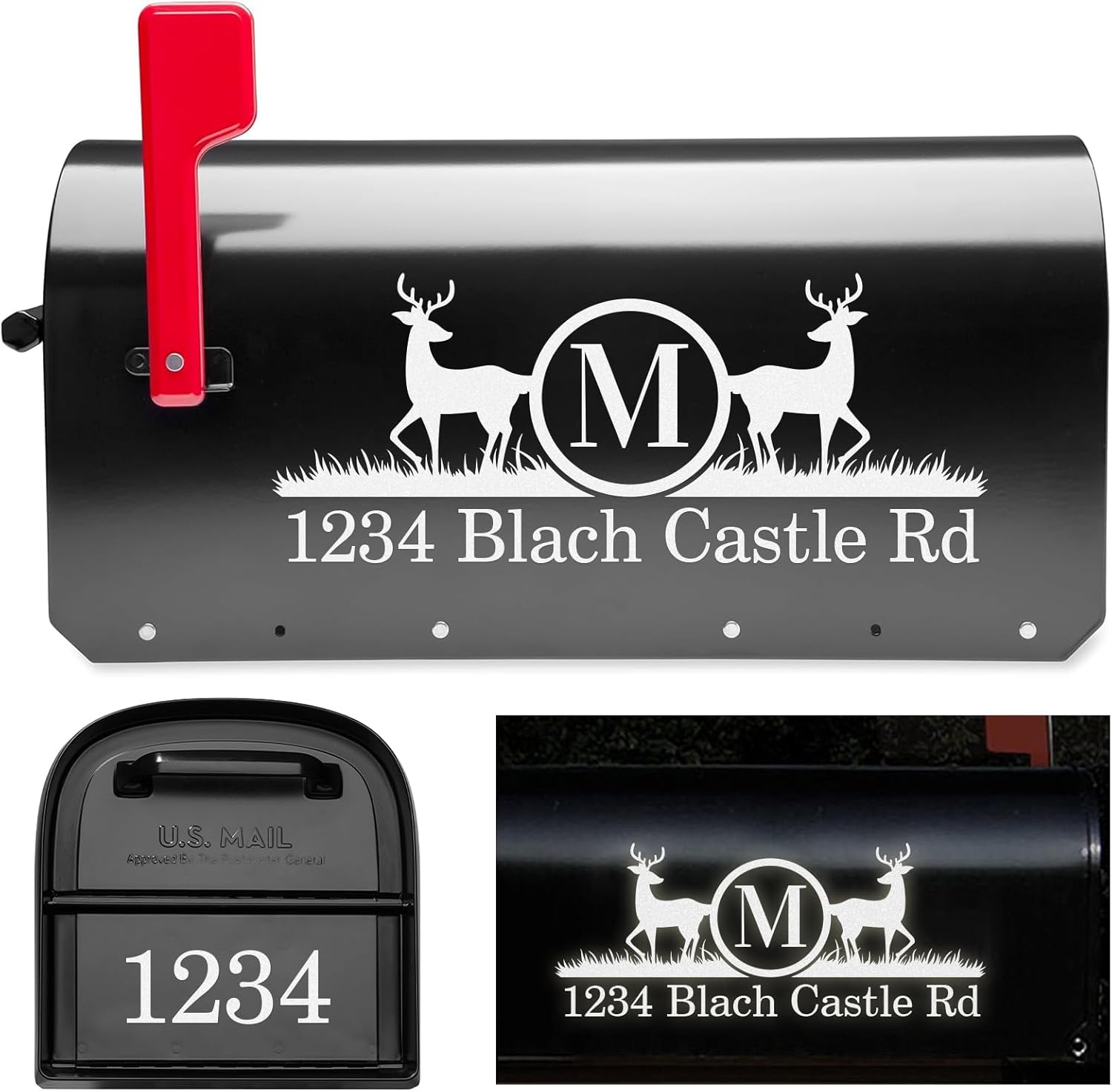 Reflective Mailbox Numbers Street Address Custom Vinyl Decal, House Numbers for Outside, House Address Sign Self Adhesive Number Personalized Color Choices Available