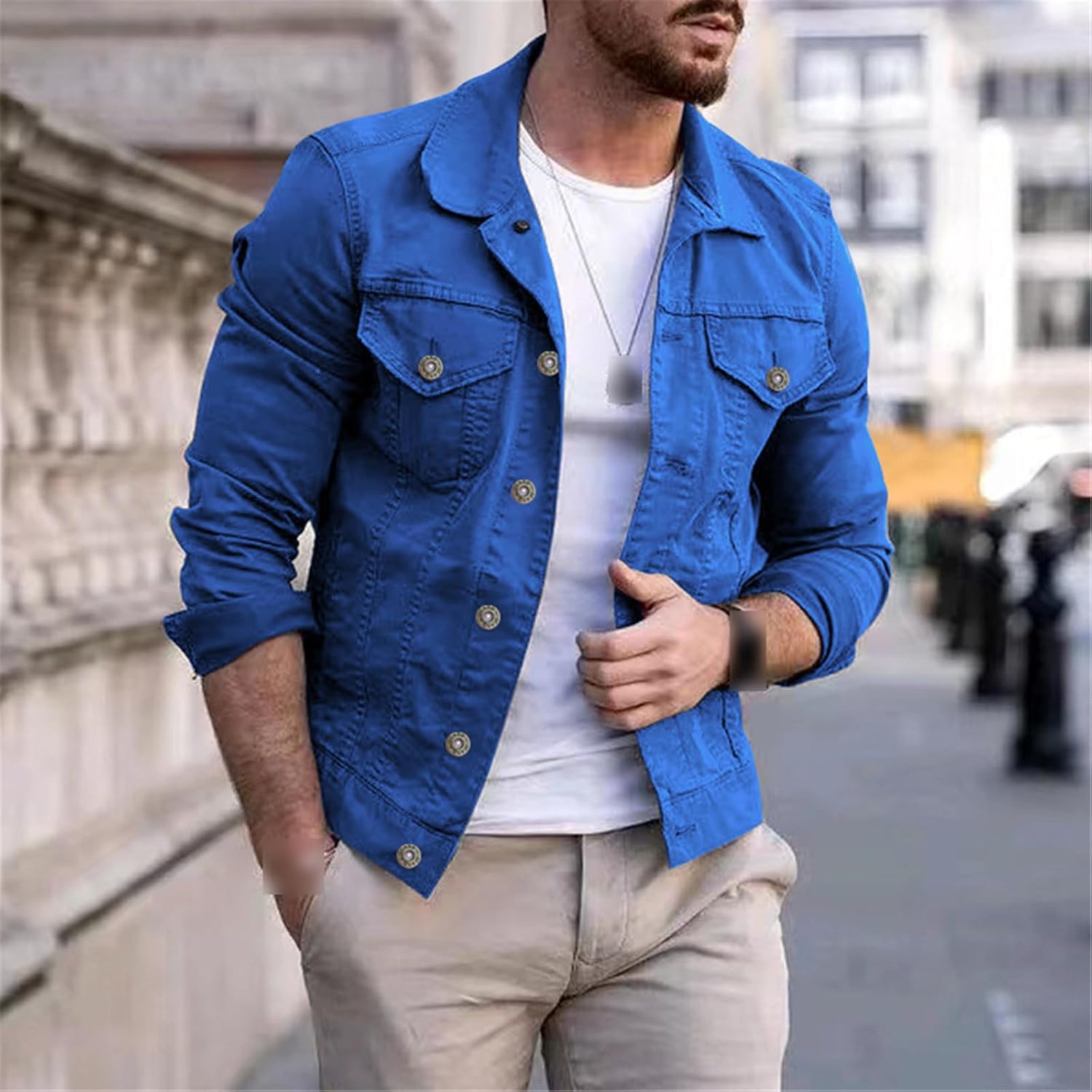 Mens Denim Jacket Slim Fit Jeans Jackets For Men Pocket Jacket Men's Spring Autumn Classic Black White Coat