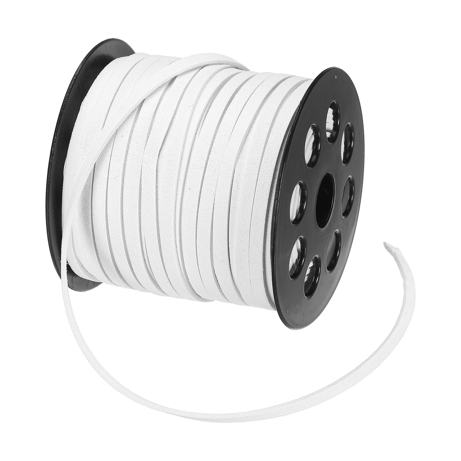 Cordon cuir suédé plat 5mm pour collier bracelet cordon synthétique blanc 45m PATIKIL