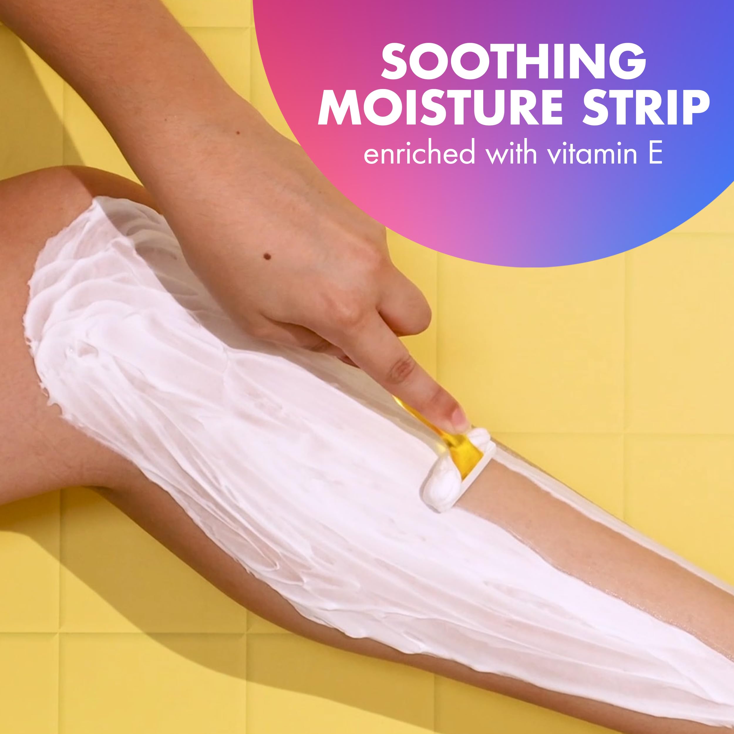 BIC Soleil 3 Colors Women's Disposable Razors With Aloe Vera and Vitamin E Lubricating Strip for Enhanced Glide, With 3 Blades, 14 Count