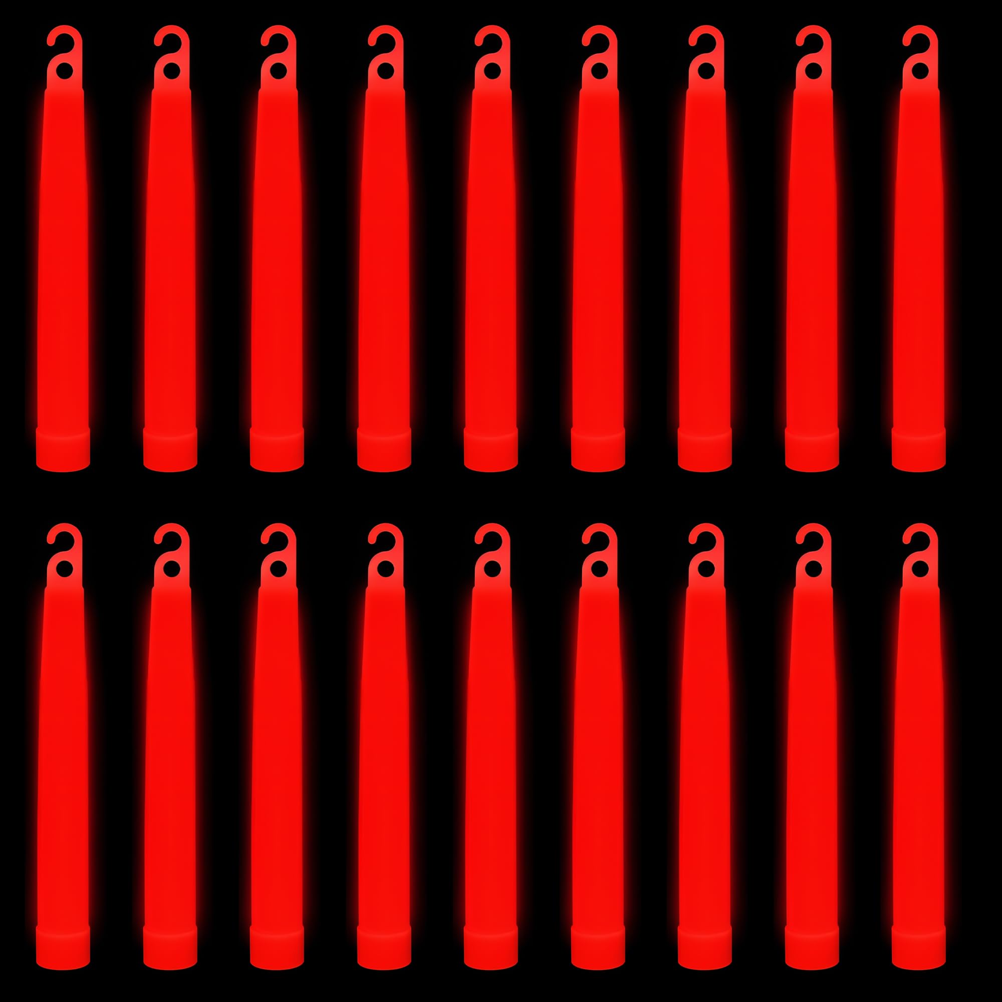 WedDecor 6 Inch Ultra Bright Glow Sticks with Lanyards Red, Pack of 6pcs — image 1