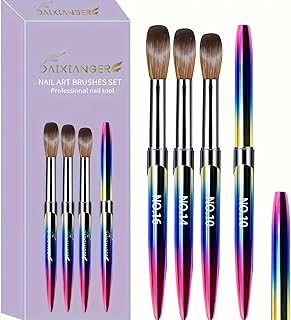 Juego de 3 pinceles de uñas acrílicas profesi...