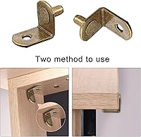 Vista 5 de uxcell Clavija de soporte para estante, soporte en forma de L de 0.197 in, estante de armario de muebles, clavijas de soporte con agujero