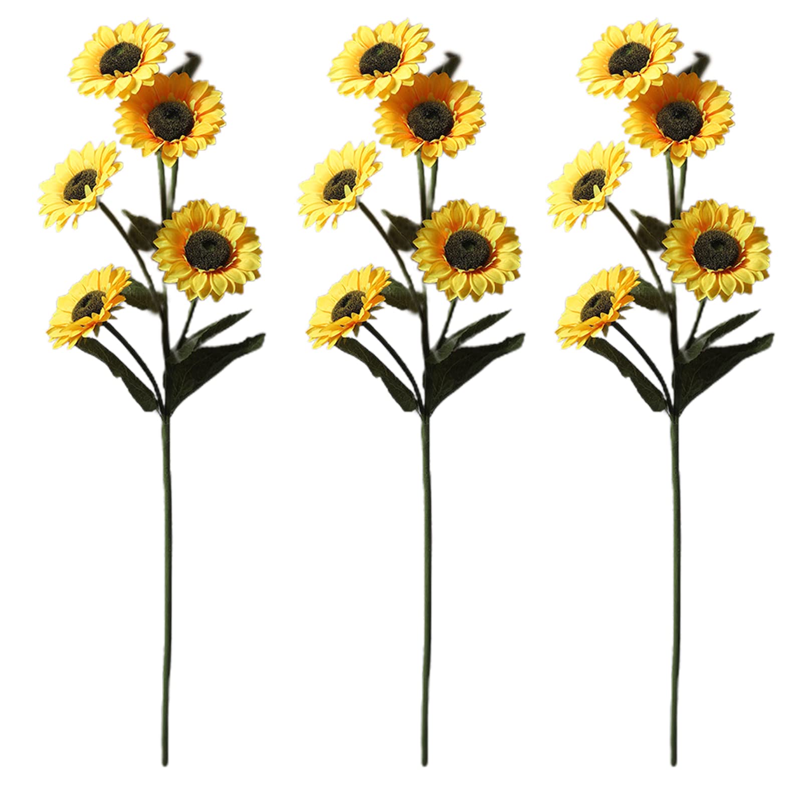 6 Girasoli Artificiali Vintage Olrla - Stelo Lungo 66 Cm, Seta Realistica Per Decorazioni Casa E Feste - Foto 13