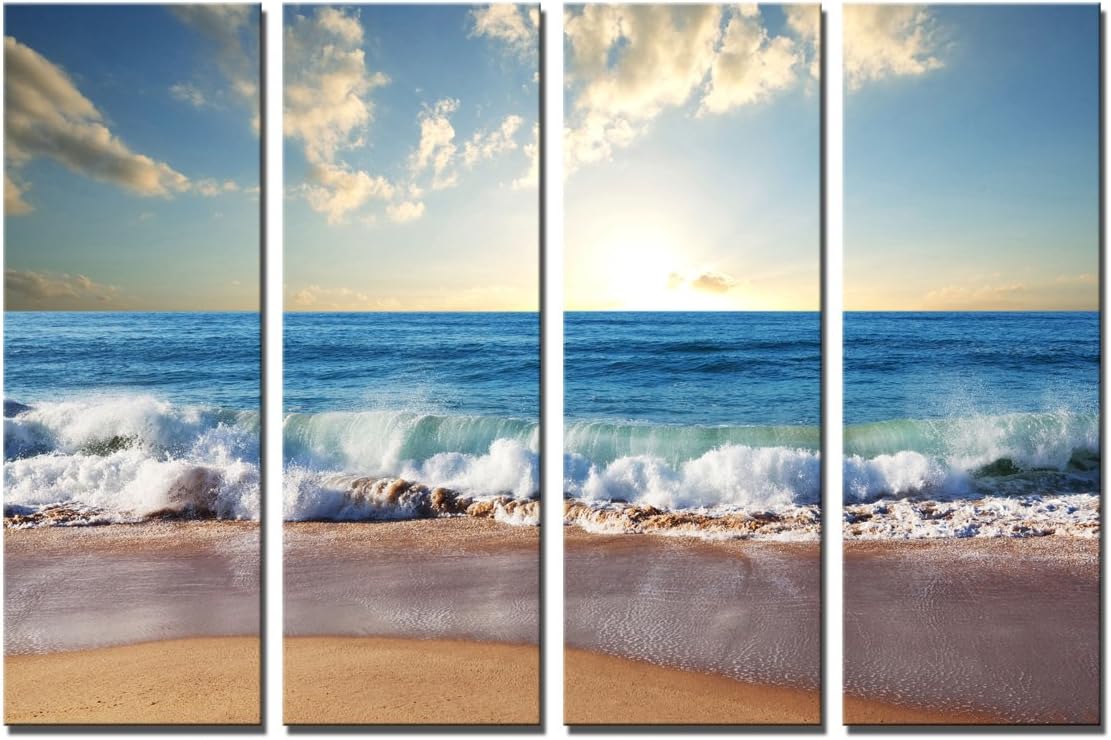 Yang Hong Yu - Art Prints Beach Canvas Seascape Wave Photo on Canvas Print Wall Art Stretched Artwork for Home Office Decorations …