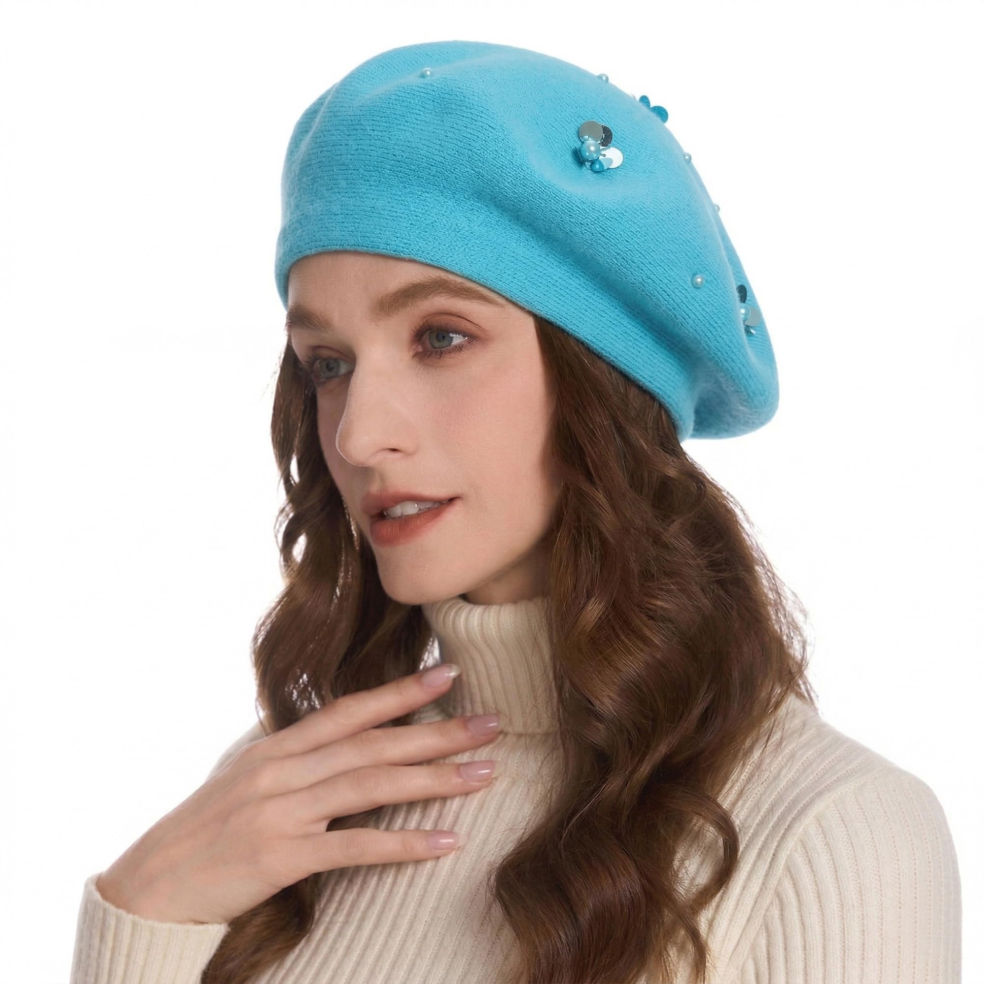 ZLYC Damen Winter Baskenmütze Französische Barett Doppelschicht Warm Beret