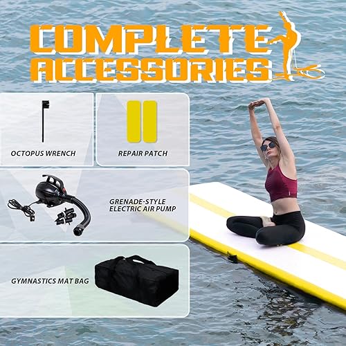 Miniatura 5 de Tuxedo Sailor Inflatable Gymnastics Mat with Electric Pump, Storage Bag, Repair KitAir Mat for Home Training, Cheerleading, Yoga