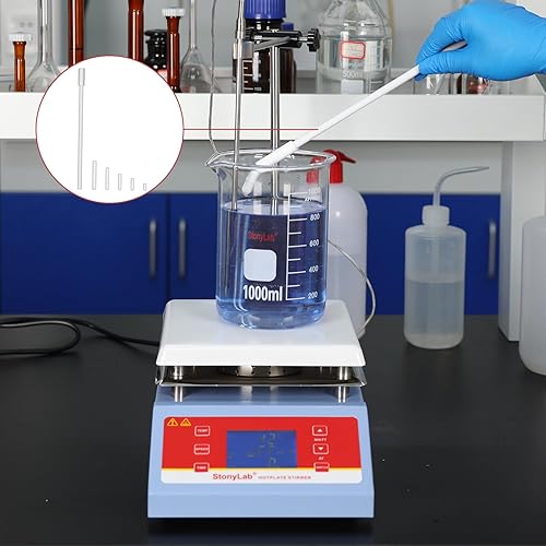 Miniatura 6 de stonylab Juego de 6 barras de agitación, barras de agitación magnéticas recubiertas de PTFE, paquete surtido de tamaños mixtos con una barra de