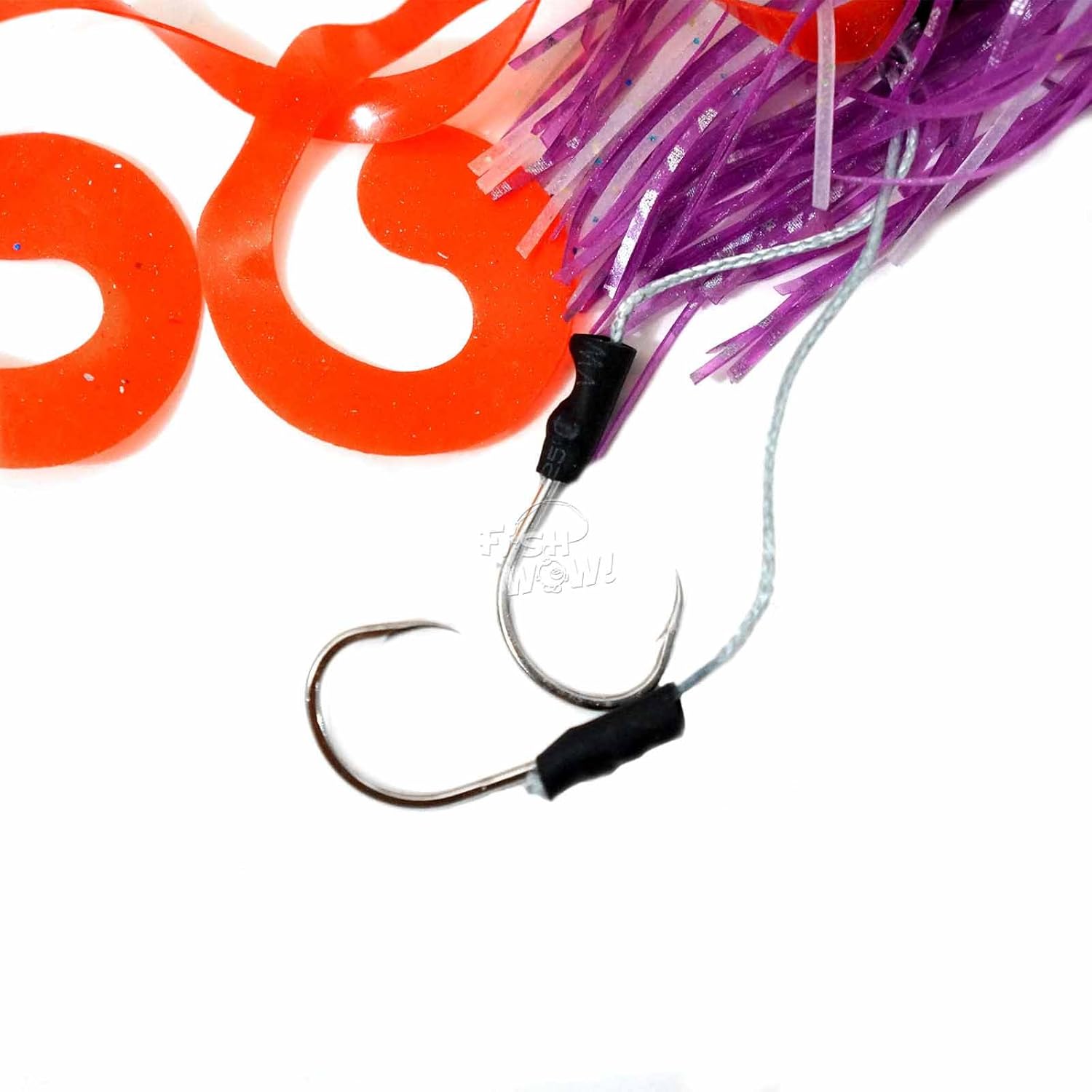 5pcs Fish WOW! 3.5 oz Fishing Octopus Head Jig Colorful Rubber 100g Thunder Jig Weight Lures Jigging Heavy Bait w/Two Hooks -5 Colors- Green, Pink, Orange, Gold, Yellow