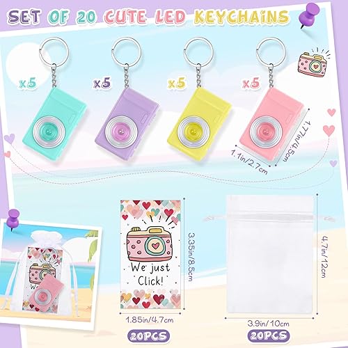 Miniatura 2 de Remuuly Juego de 20 mini llaveros de regalo con luz LED para cámara de avión, llavero mini linterna, mini juegos, recuerdos de fiesta, fiesta de