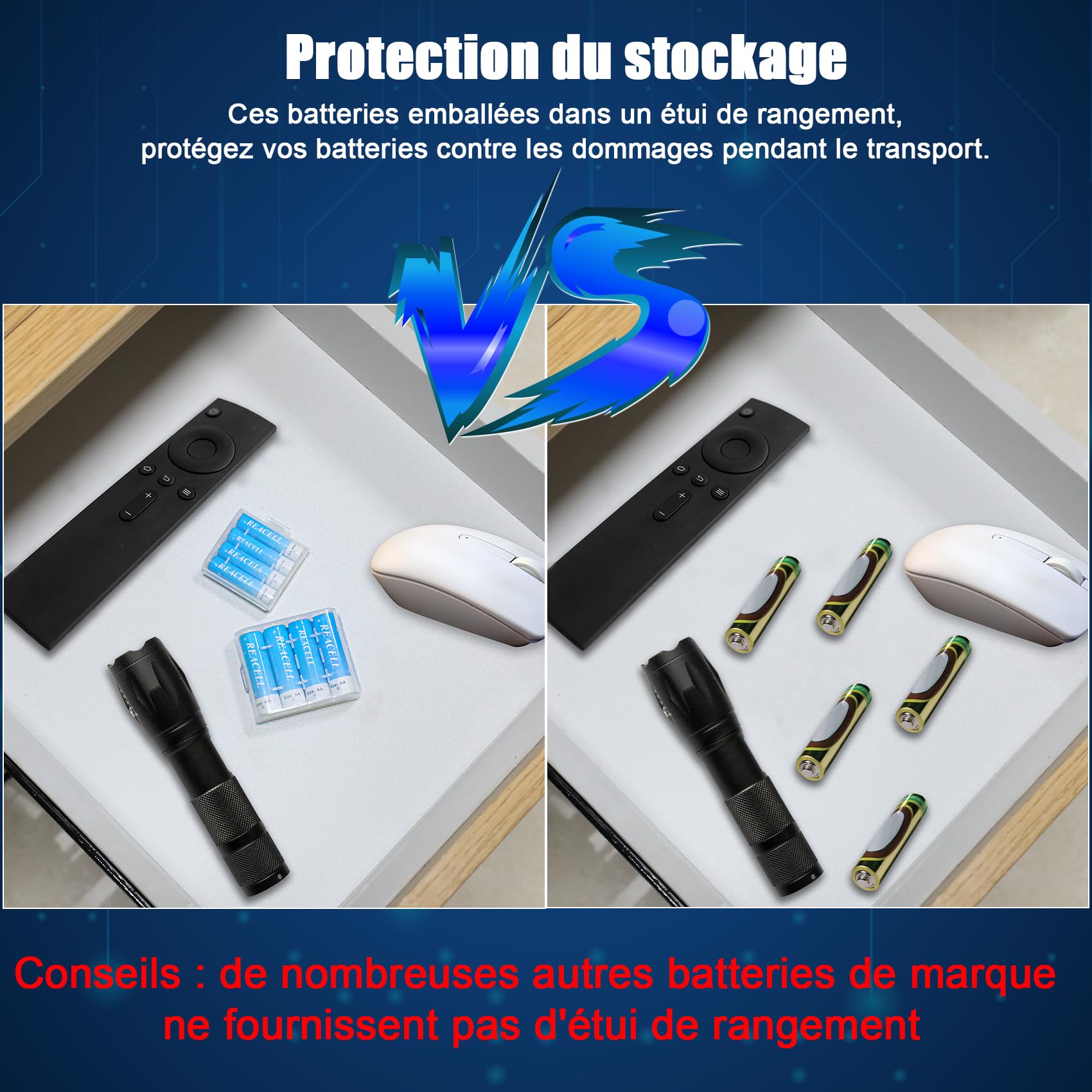 16X NI-MH AA Piles Rechargeables 2800mAh + 4 Slots Chargeur de Piles Rapide pour AA AAA Piles Rechargeables Ni-MH
